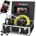 Sanyipace Sewer Camera 165FT/50M with WiFi Wireless Transmission, Drain Camera with Lights, Pipe Sewer Scope Inspection Camera with IP68 Waterproof Camera Probe, 7" Color Screen, Camera Guide Wheel