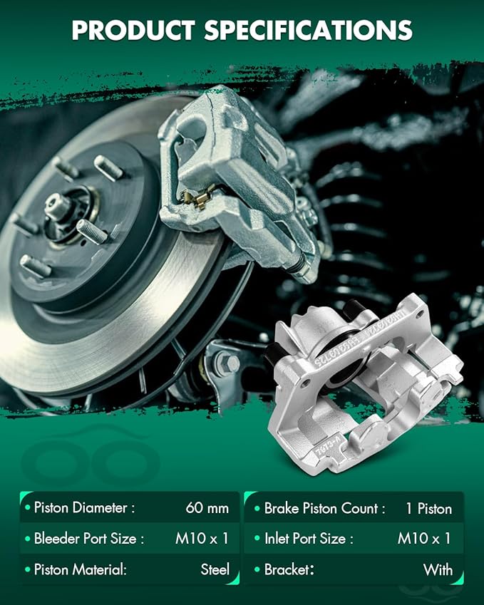 SCITOO Front Right Brake Caliper With Bracket 19B2591A Compatible For Volvo For S60 2001-2007,For Volvo For S80 1999-2006,For Volvo For V70 2001-2007,For Volvo For XC70 2003-2007