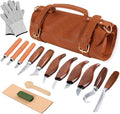 Wood Carving Kit, Deluxe Wood Carving Tools with Large Leather Case, 8Pcs Whittling Knives, 3 Detail Carving Knives, Whittling Kit for Beginners DIY