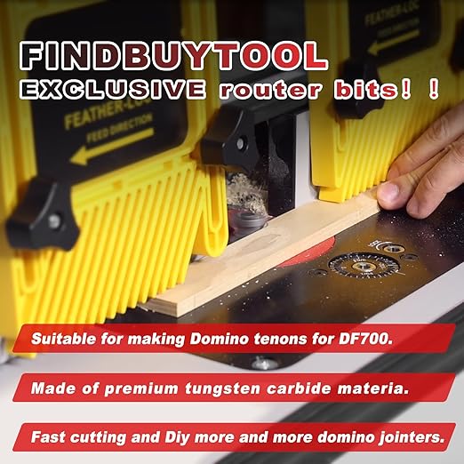 FINDBUYTOOL Router Bits Tool Set for Festool DF700 Domino Tenons, 3Pcs