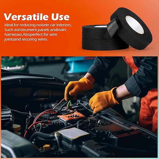 Wire Harness Automotive Tape Self-Adhesive Wiring Harness Cloth Electrical Tape 1 Inch x 30 Feet Car Insulated Wire Loom Tape for Automotive Engine Insulation Protection 6 Rolls