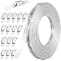 30FT Hose Clamps,304 Stainless Steel Hose Clamp Assortment Kit DIY Metal Strapping with Holes+15 Fasteners,Adjustable Worm Gear Large Hose Clamps Metal Band Screw Clamp Straps for Pipe,Duct,Tube