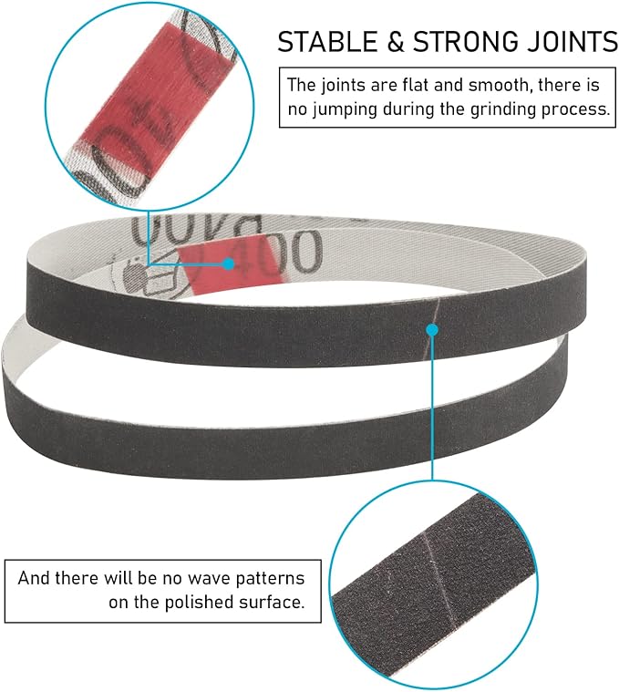 1/2" x 12" Knife Sharpener Replacement Belts Kit, 400 Medium Grit Sanding Belts for Work Sharp Original Knife Sharpener & Tool Sharpener,24 Pack