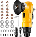 2 in 1 Pneumatic Chamfering Tool- Mini Air Chamfer Tool with Multi-Angle Chamfering Kit,45 Arc Corner Deburring Beveling Chamfer Machine for Metal, Acrylic,Woodworking (Yellow)