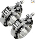 3 inch V Band Clamp - 2 sets of Quick Release Vband Exhaust Clamp with Flange Stainless Steel for Automotive exhaust system, turbocharger, downpipe and mufflers (3" - 2 Pack)