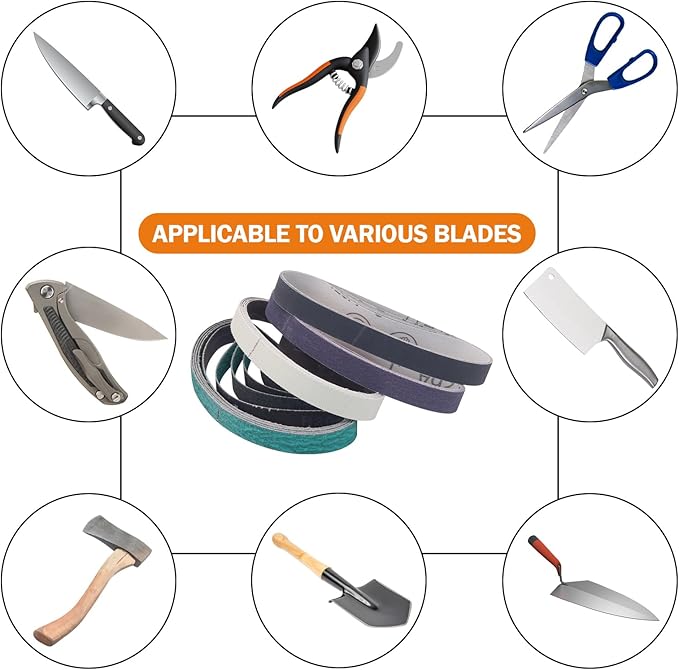 20 Pack 1/2" x 12" Replacement Sharpening Sanding Belts for Official Work Sharp Knife & Tool Sharpener (WSKTS & WSKTS-KT/Mk.1 & Mk.2) - 80/240/1000/5000 Grit,1/2x12 Inch Knife Sharpener Belts