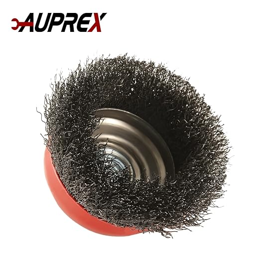 5 Pack 3 Inch Coarse Crimped Wire Cup Brush for Angle Grinder with 5/8 Inch-11 Threaded Arbor - 0.014 Inch Carbon Steel Wire -Light Duty Conditioning for Metals