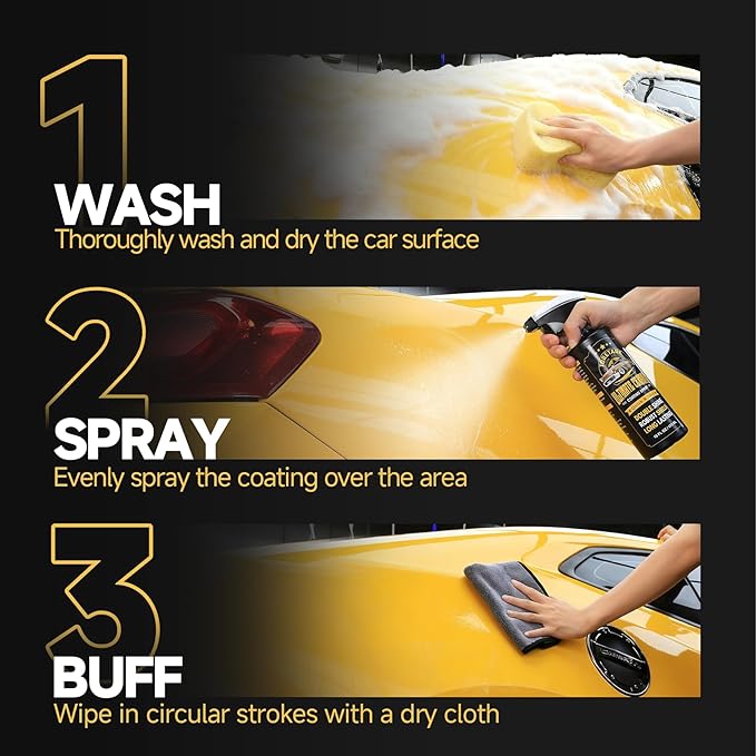Real Ceramic Coating for Cars Polish (16 Fl Oz), Unmatched Shine Nano Car Wax Coating Spray, No Pungent Smell, Quick Detailer Spray Wax, Lasts 50+ Washes Car Paint Sealant with Microfiber Towel