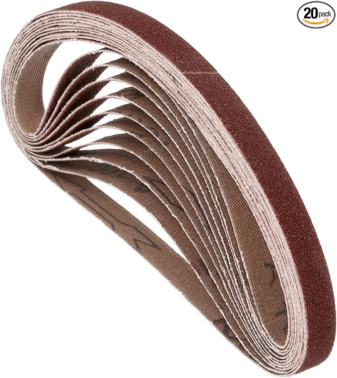 20 Pcs Sanding Belts 1/2 x 12 Inch 100 Grit Aluminum Oxide Abrasive Sandpaper for Belt Sander Metal Grinding Wood Working Weld Rust Removal