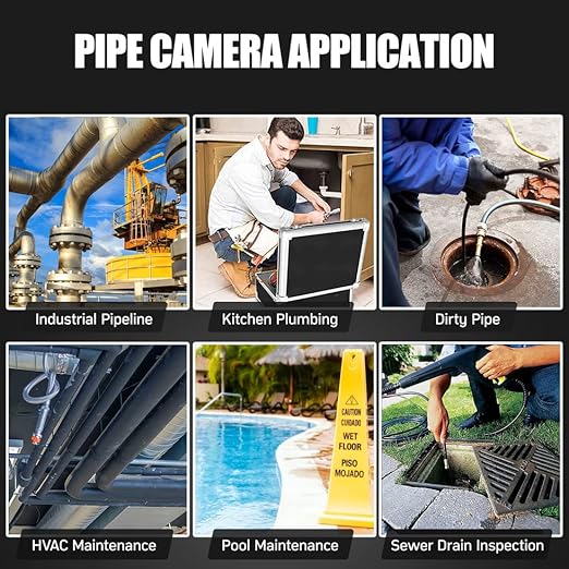 Sewer Camera Pipe Inspection Anysun Waterproof IP68 Plumbing Camera with DVR Recorder (Red-30M)