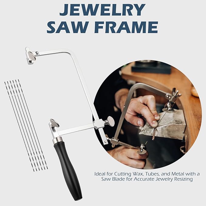 Jewelers Tools Set, Ring Making Kit, Silversmithing Starter Kit, Ring Sizer Mandrel Measuring Tool, Jeweler Saw Frame, Bench Pin Clamp Silversmithing Supplies