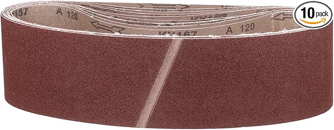6 x 48 Inch Sanding Belt, 10 Pcs 120 Grit Knife Sharpener Belts Work Sharpening for Belt Sander Knife Carving Tool Metal Working