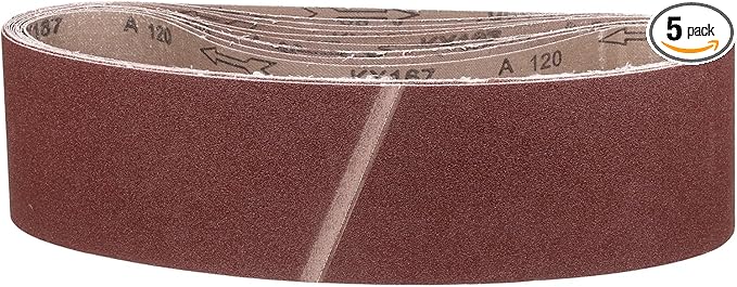6 x 48 Inch Sanding Belt, 5 Pcs 120 Grit Knife Sharpener Belts Work Sharpening for Belt Sander Knife Carving Tool Metal Working