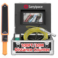 Sanyipace Sewer Camera with Locator 100 FT/30 M, Drain Pipe Inspection Camera with Detector, Waterproof Cámara Probe w/h 512Hz Transmitter, Distance Counter, 9" Color Screen, 16GB TF Card, 5mm Cable