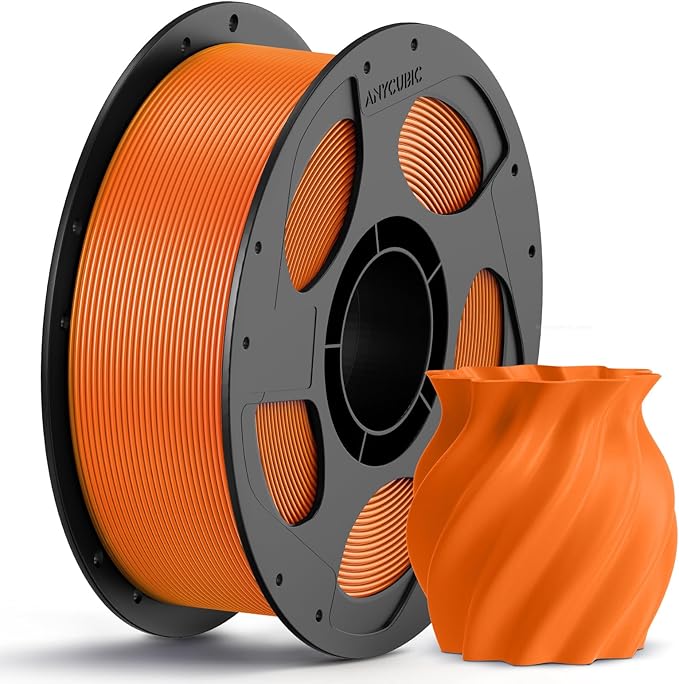 ANYCUBIC PETG Filament 1.75mm, 3D Printer Filament, Dimensional Accuracy +/- 0.02mm, Exceptional Toughness, Print with Most FDM 3D Printers, 1KG Reusable Spool, Classic Orange