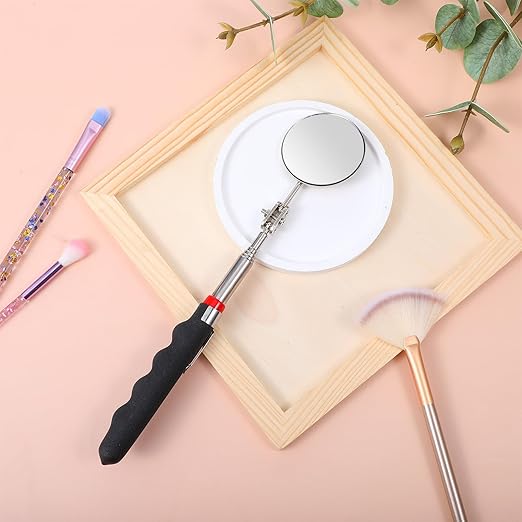 Telescoping Inspection Mirror 360 Rotation Inspection Mirrors Circular Extendable Mirror with Extended Handle Checking Observation Tool for Technicians Mechanics Inspectors
