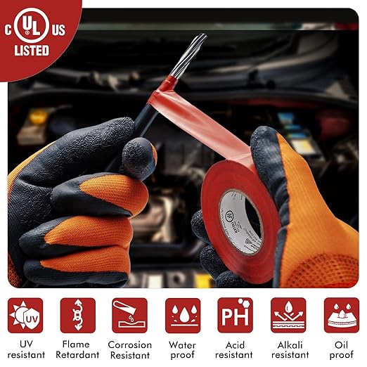 Avery Dennison Electrical Tape, Professional Grade PVC Electric Tape, UL/CSA Listed Insulating Vinyl Tape for Electrical, Repairs, Automotive and Equipment, Pro-36C, ¾ in x 66 ft, Red, 1 Roll