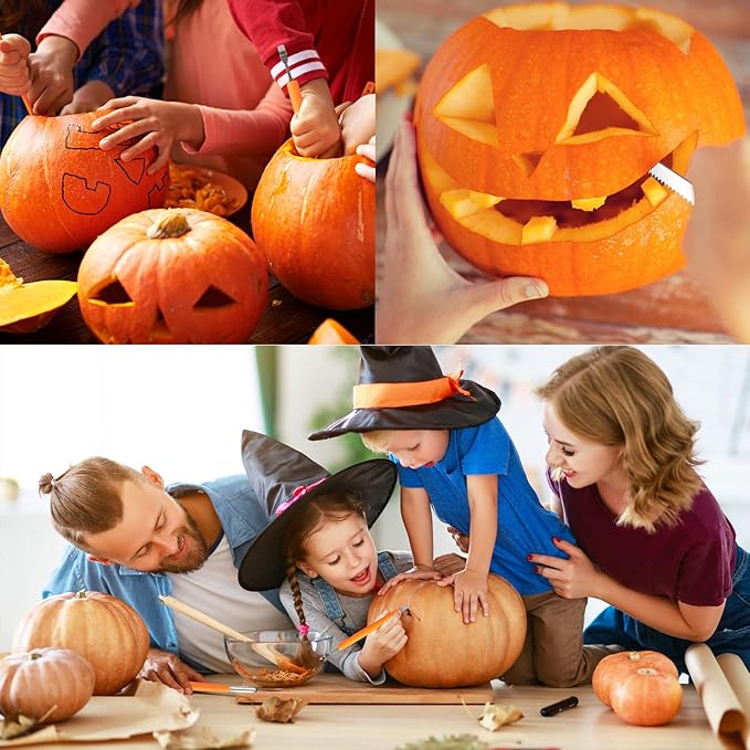 Bifrost Pumpkin Carving Kit, Halloween Pumpkin Carving Tools 22 Piece Premium Stainless Steel Tool Set with Stencils & Convenient Storage Bucket for Effortless Halloween Decorating