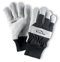 Galeton 2103-L Panther Select Leather Palm Gloves, Knit Wrist Cuff, Large, Black/Gray (Pack of 12)