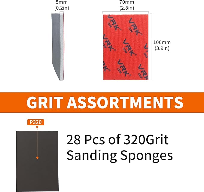 28 Pcs 320 Grit Sanding Sponge,Ultra Fine Sandpaper,Soft Foam Hand Sander Block Wet Dry Sanding Pads for Automobile Wood Furniture Metal Drywall Polishing