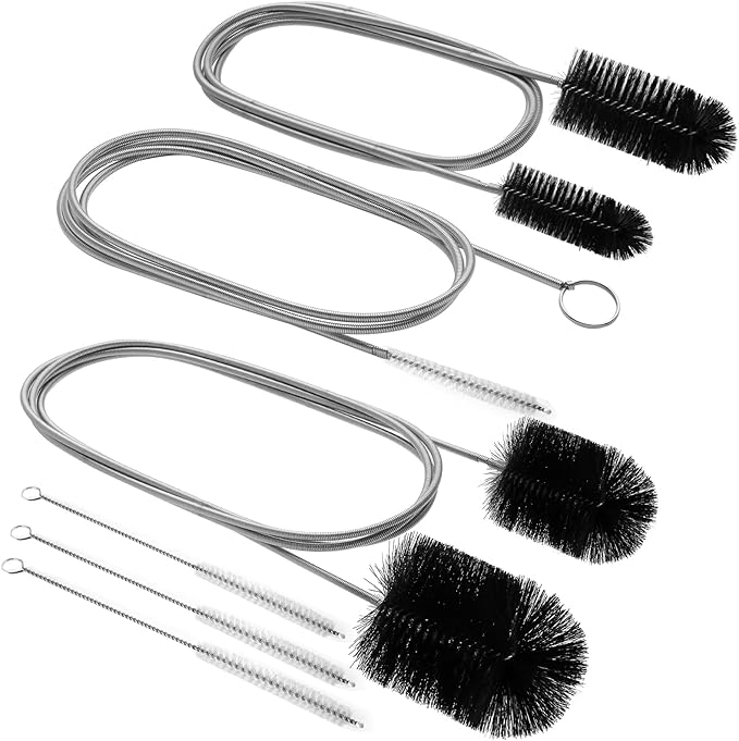 6Pcs Flexible Drain Brush 78 Inch Pipe Cleaning Brush 63 Inch drain cleaner brush 59 Inch Hose Brush and 3 Pcs 9 Inch Straw Cleaner Brush for straws Kitchen Sink Plumbing and Shower Drain Tube (Black)