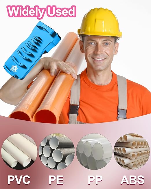 9-in-1 PVC Pipe Deburring Tool, Adjustable Chamfers PVC Chamfer Tool for 9 Sizes: 0.5 Inch to 4 Inch Plastic Pipes, Professional Effective PVC Pipe Reamer for SCH40 PVC, CPVC Pipes (Blue)