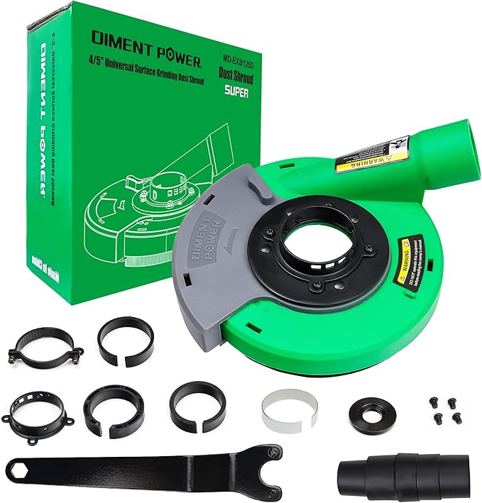 Diment Power Dust Shroud for Angle Grinder 4/4.5/5 inch Universal Surface Grinding Shroud (125MM)
