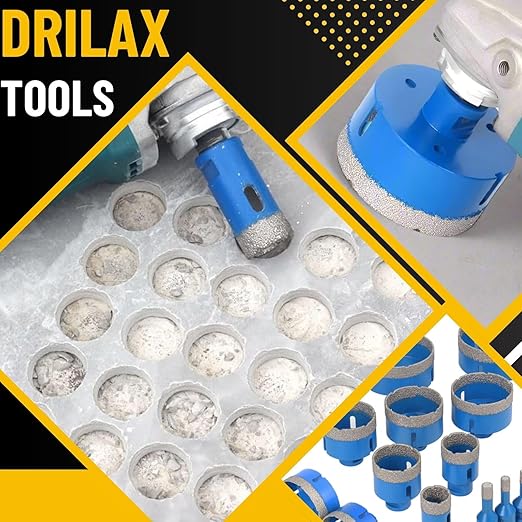 Drilax Pro Series 1-3/4 Inch Diamond Hole Saw for Angle Grinders | 1-3/8" Depth | 5/8"-11 Thread | Ideal for Drain Pipes, Vents, HVAC & Dry Drilling | Long Life