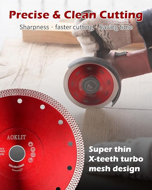 7" Diamond Blade for Angle Grinder, Super Thin Tile Cutting Blade, Diamond Saw Blade Cutting Porcelain Tile Granite Marbles
