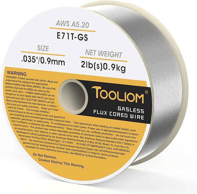 TOOLIOM E71T-GS .035" Diameter 2-Pound Spool Flux Core Self-shielded Carbon Steel MIG Welding Wire 3 PCS