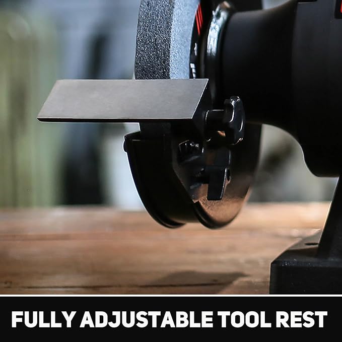 BUCKTOOL 1.0 HP 8 Inch High Speed Bench Grinder, 3590 RPM Table Grinder with 8.0A Motor, High Precision Wobble-free Wheel Grinder, TDS-200HD