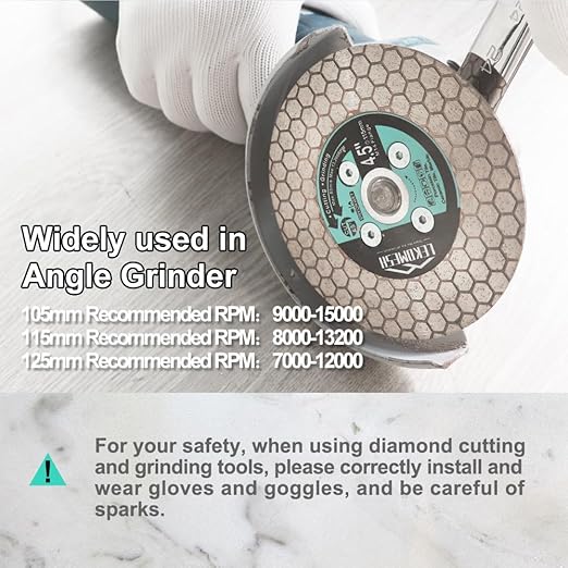 4 Inch/105MM Diamond Cutting Disc - Tile Saw Blade Cutting Wheel Double-Sided Diamond Discs for Cutting Grinding Porcelain Ceramic Tile Marble Granite,5/8"-11 Thread