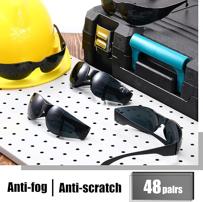 Chumia 48 Pairs Safety Glasses Protective Eyewear Goggles Scratch Impact Resistant Eye Protection for Men Women Work
