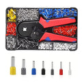 Wire Ferrule Crimping Tool Kit, Carbon Steel Crimper, 7 Sizes PVC Ferrules AWG 28-5, Crimp with 1700Pcs Hexagonal End Ferrules, for Connection (7 Sizes 1700PCS)