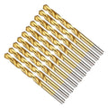 Drill Bit, 19/64" Cutting Diameter (7.541mm), 4241 HSS TiN Coated 118° Cutting Angle Versatile Jobber Bits - (Applications: for Drilling Plastic Wood Soft Thin Metal), 10-Pieces