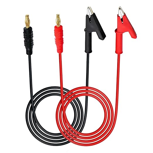 Banana Plug to Alligator Clip,Test Leads with Alligator Clip,4mm Banana Plug Test Leads for Battery Test, Multimeter Test, Electrical Test,12AWG 5.9Ft 2PCS.
