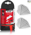 HAUTMEC 100 Pack Utility Knife Blades, Standard Box Cutter Blades with Innovative Safty Dispenser, Premium Carbon Steel Utility Blade Replacement, for Box, Carpet, Rope - HTUBL25011