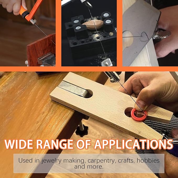 Tanstic 15-Piece Jewelry Saw Frame Kit with Blades, Bench Pin Clamp Set, V-Slot V-Top Bench Pin, Adjustable Cutting Tools for Jewelry Making