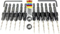 FTG USA Countersink Drill Bit Set 6 Pc #4 (7/64"), 6 Pc #6 (9/64") Tapered Countersink Bit, Stop Collar, Hex Wrench, Woodworking Countersink Drill Bits