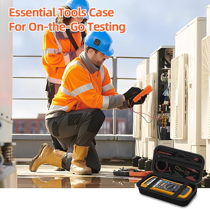 Carrying Case for Fluke1587 FC/ 87-V/ 87V Max/ 88V/ 15B+/ 17B+/ 1503/1507/1508/1577 Multimeter Testers and Accessories, Multimeter Storage Bag Organizer Box (Case Only)