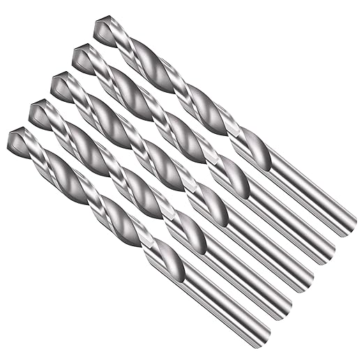 Drill Bit, 9.5mm Cutting Diameter, 4241 HSS 118° Cutting Angle Uncoated Bright Versatile Jobber Bits - (Applications: for Drilling Plastic Wood Soft Metal), 5-Pieces