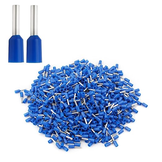 XHF 1000 PCS AWG 16/1.5mm² Wire Ferrules Insulated Copper Crimp Connectors, Crimp Pin Cord End Terminals Blue