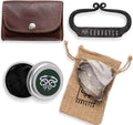 Carbon Steel Fire Striker, English Flint Stone & Char Cloth Traditional Hand Forged Fire Starter, Leather Gift Kit with Emergency Tinder Jute Bag