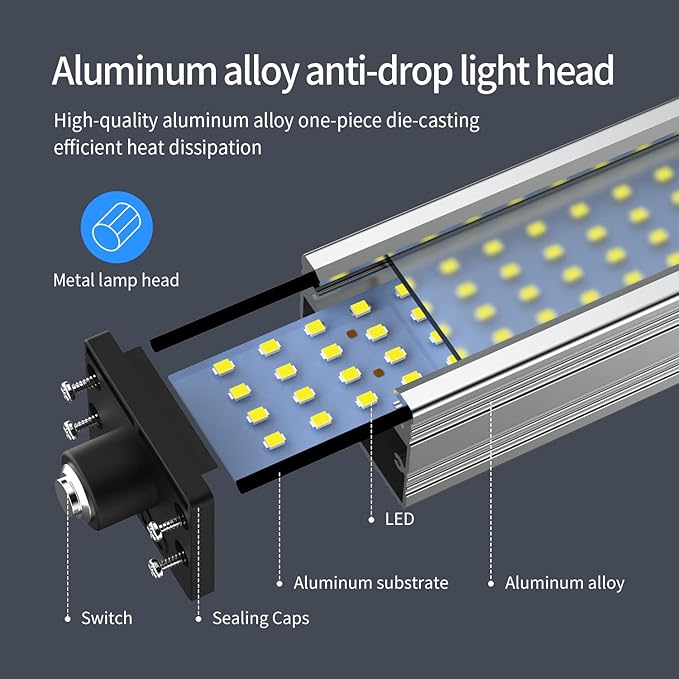 Flexible Work Light, Machine Light, Gooseneck Led Light IP66 Waterproof 800 Lumen 120 Volt 44Leds Screw Mounted Floodlights for Machine Tools Lathes and Workbenches
