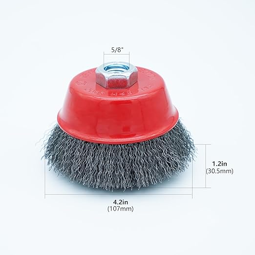 4 Inch Wire Cup Brush Set for Angle Grinder Ideal for Paint Stripping and Heavy Duty Conditioning, 5/8-11 Threaded Arbor (2)