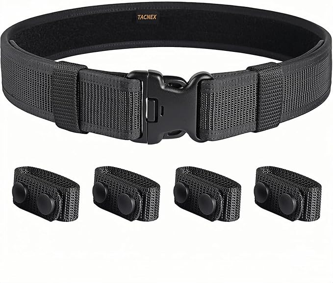 Duty Belt w/ 4 Keepers 2" Nylon Stiff Utility Belt Police Law Enforcement Security Work Patrol Gear Carrier S
