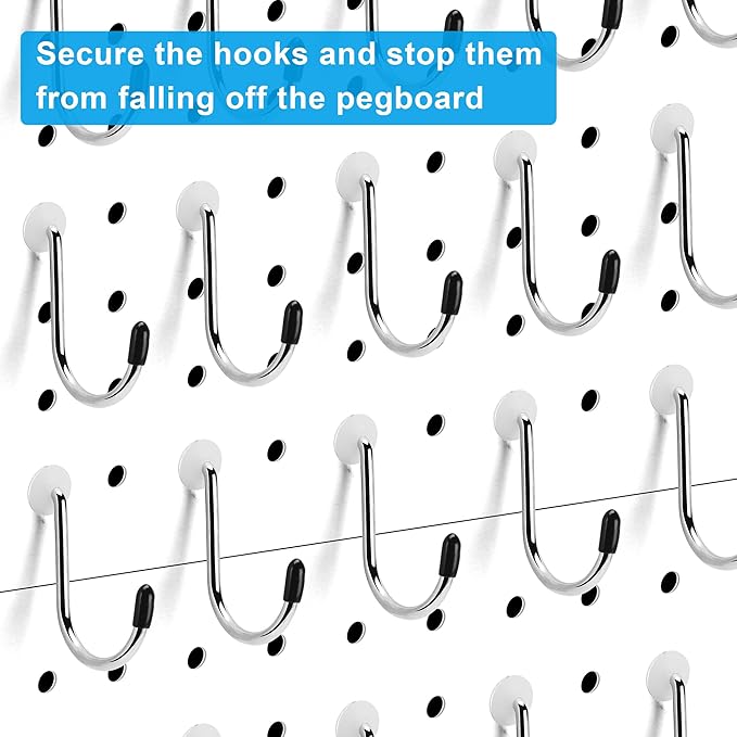 Pegboard Hook Locks, Peg Board Plugs, for Stopping Hooks from Falling Off, 60PCS, Translucent