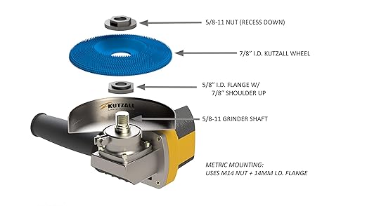 Kutzall Extreme Shaping Dish - Very Coarse, 4-1⁄2" (114.3mm) Dia. X 7⁄8" (22.2mm) Bore - Woodworking Angle Grinder Attachment for DeWalt, Bosch, Milwaukee. Abrasive Tungsten Carbide, DW412X120