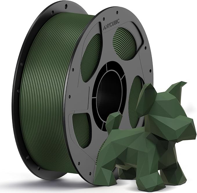 ANYCUBIC PETG Filament 1.75mm, 3D Printer Filament, Dimensional Accuracy +/- 0.02mm, Exceptional Toughness, Print with Most FDM 3D Printers, 1KG Reusable Spool, Forest Green