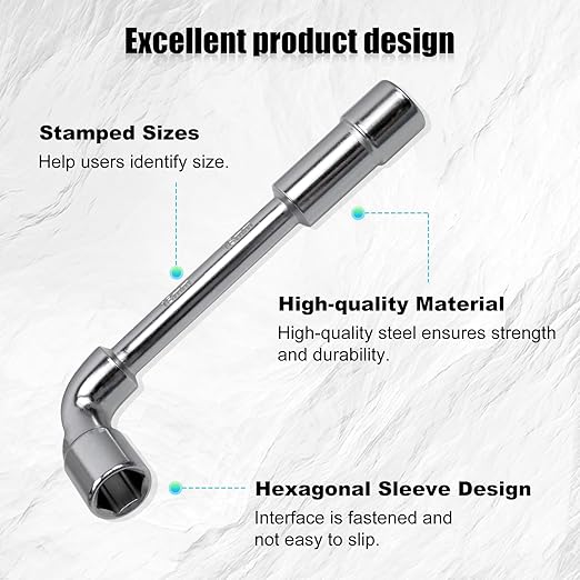 CNQLIS 12 Pieces L-Type Pipe Pipe Elbow Wrench Set, L-Type Hex Socket Wrench Set, 6-20MM, Chrome Steel, 6 Point, Metric, with Storage Bag